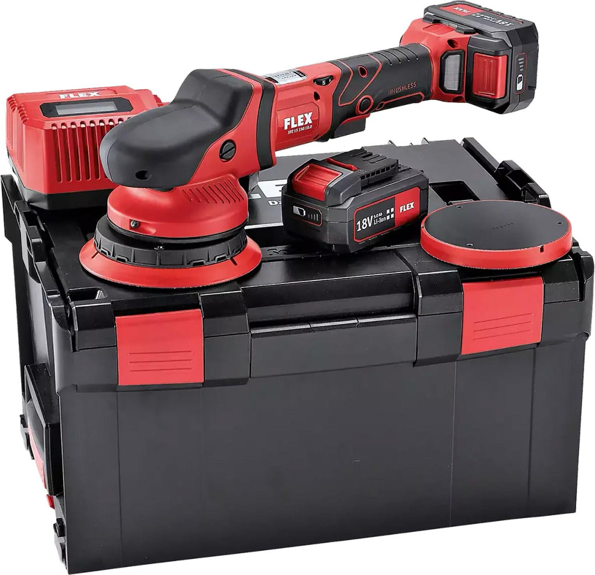 Flex Free Spinning Roto Random Orbit 18V Cordless Polisher SET XFE 15-150 18.0-EC/5.0 Set /BS