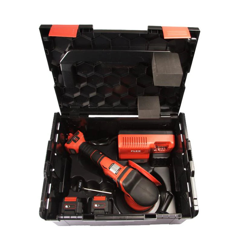 Flex Cordless Random Orbital Polisher with positive-action drive Set XCE 8 125 18.0-EC/5.0 Set /BS