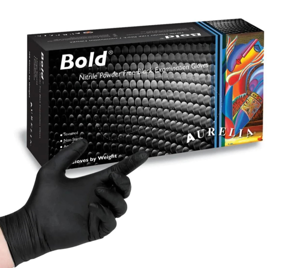 Aurelia Bold Black Nitrile Gloves Pack of 100