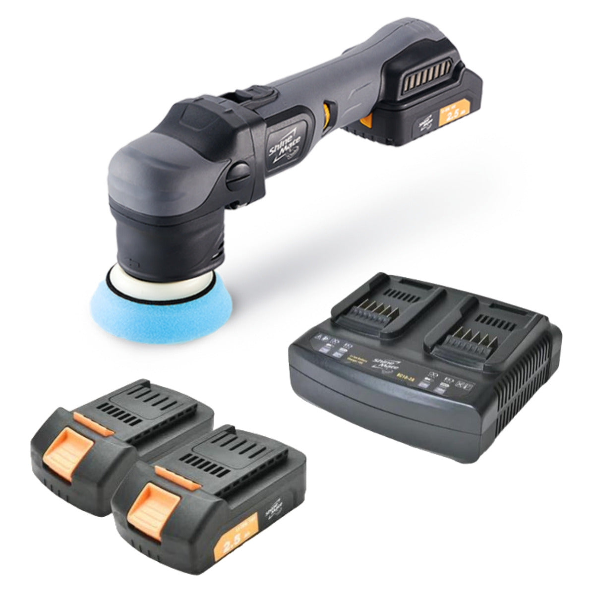 ShineMate EB350-3/12 Cordless Orbital Polisher w/ 2 Batteries & Charger