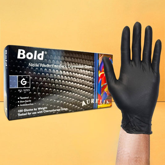 Aurelia Bold Black Nitrile Gloves Pack of 100