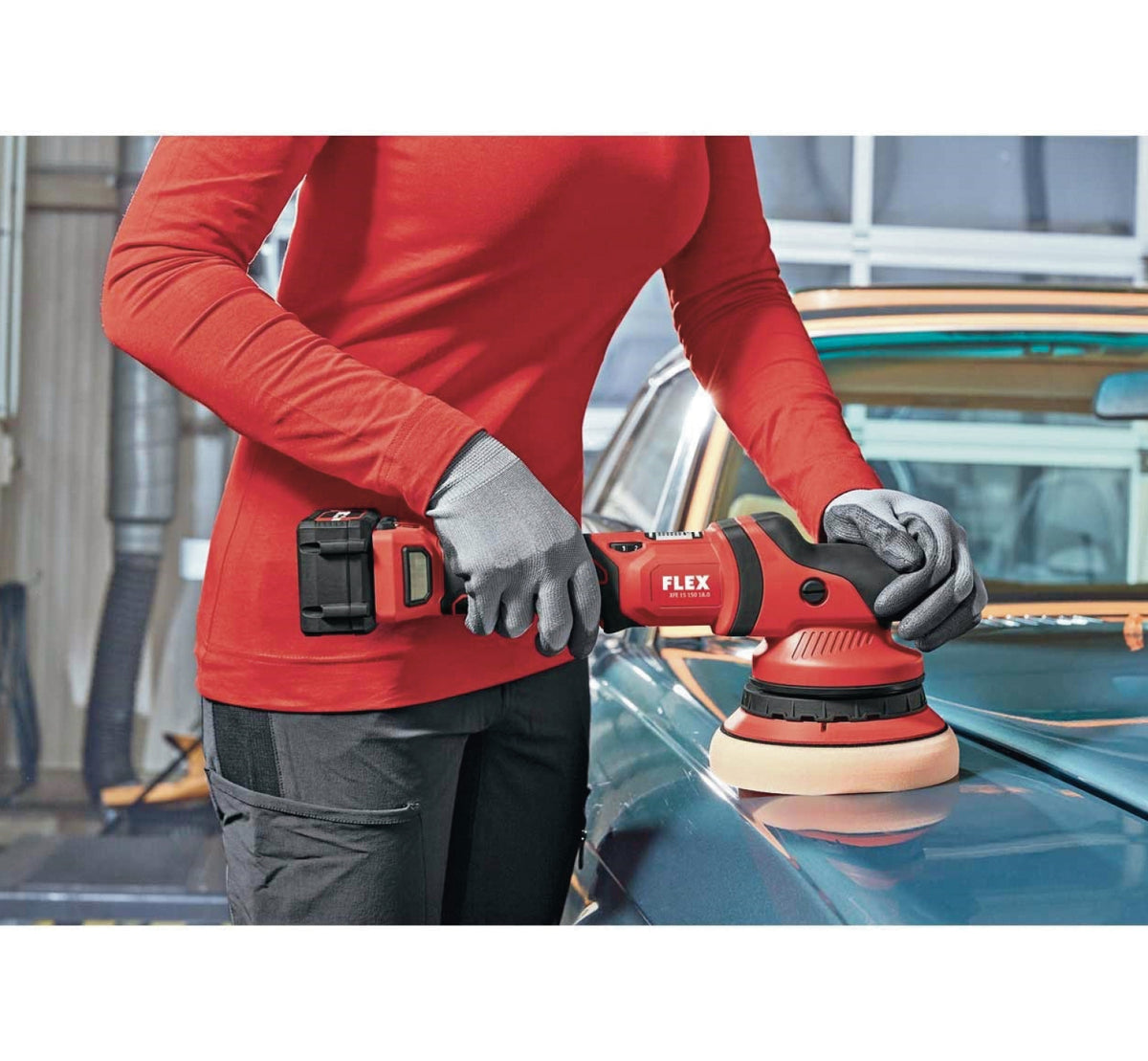 Flex Free Spinning Roto Random Orbit 18V Cordless Polisher SET XFE 15-150 18.0-EC/5.0 Set /BS