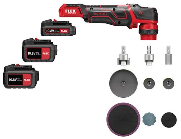 Flex PXE The smart cordless polisher Set 10,8 V, rotary and random orbital free-running PXE 80 10.8-EC/2.5 Set